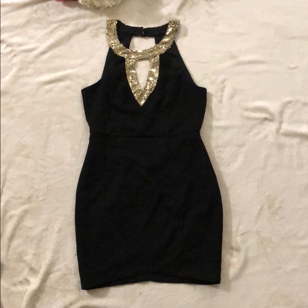 Sequin Keyhole Dress